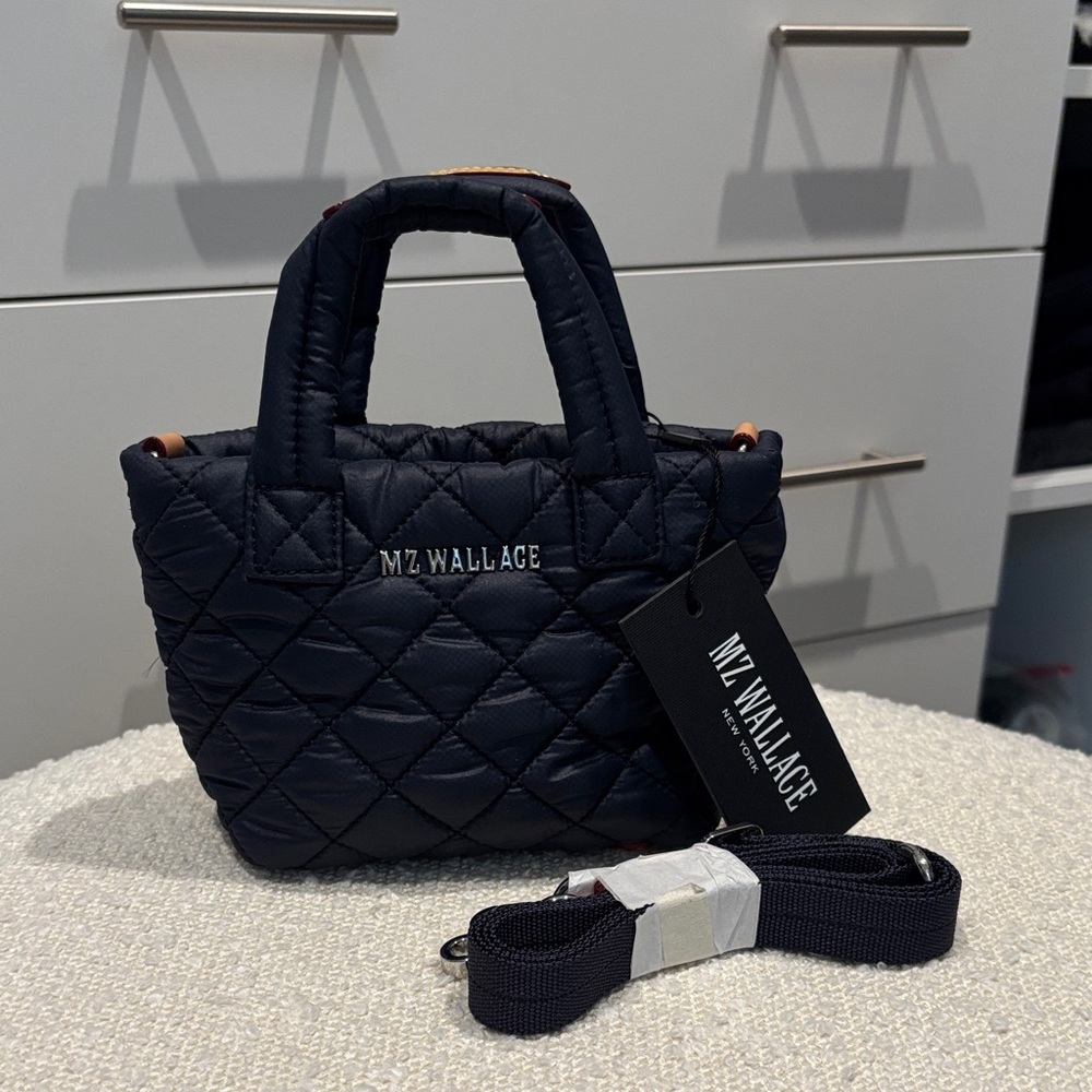 MZ Wallace Navy Quilted Mini Bag